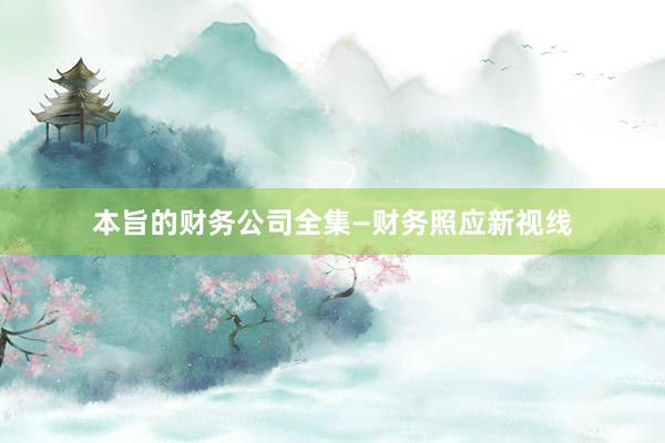 本旨的财务公司全集—财务照应新视线