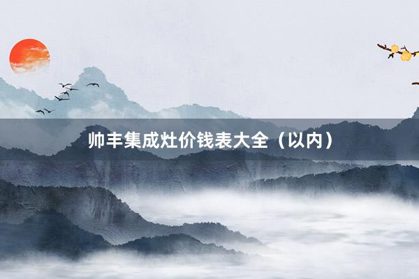 帅丰集成灶价钱表大全（以内）