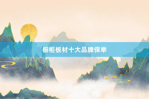 橱柜板材十大品牌保举